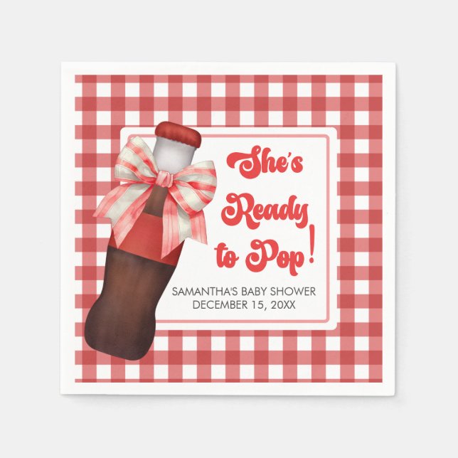 Hon är redo att föda - Baby Shower  Pappersservett (Framsidan)