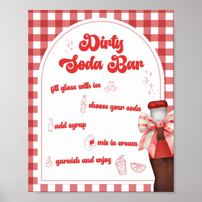 Hon är redo att föda Baby Shower Smutsig läsk Bars Poster (Framsidan)