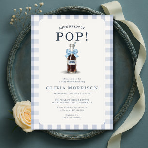 Hon är redo att föda Blå Baby Baby Shower Inbjudningar
