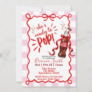 Hon är redo att föda, Cola Baby Shower Inbjudan