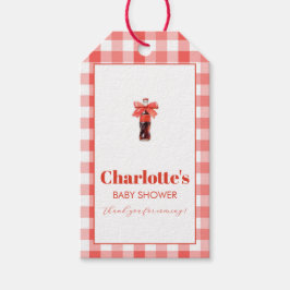 Hon är redo att föda Röd läskig baby shower Presentetikett