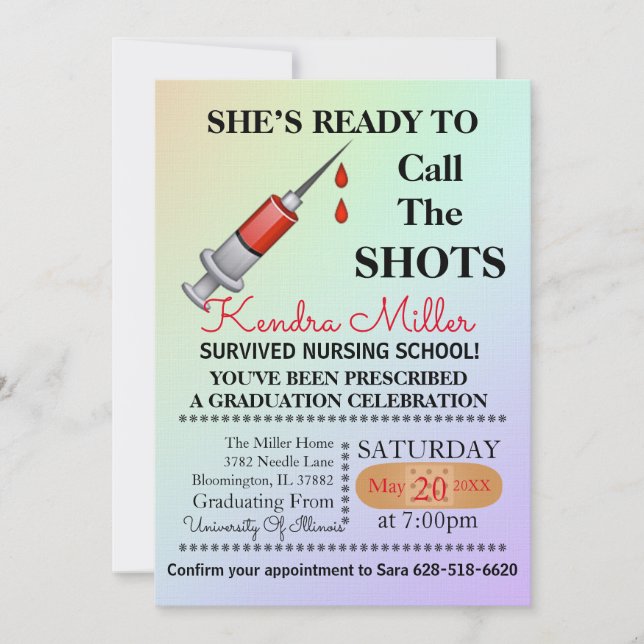 Hon är Redo att kalla Studenten för de stötar som  Inbjudningar (Framsida)