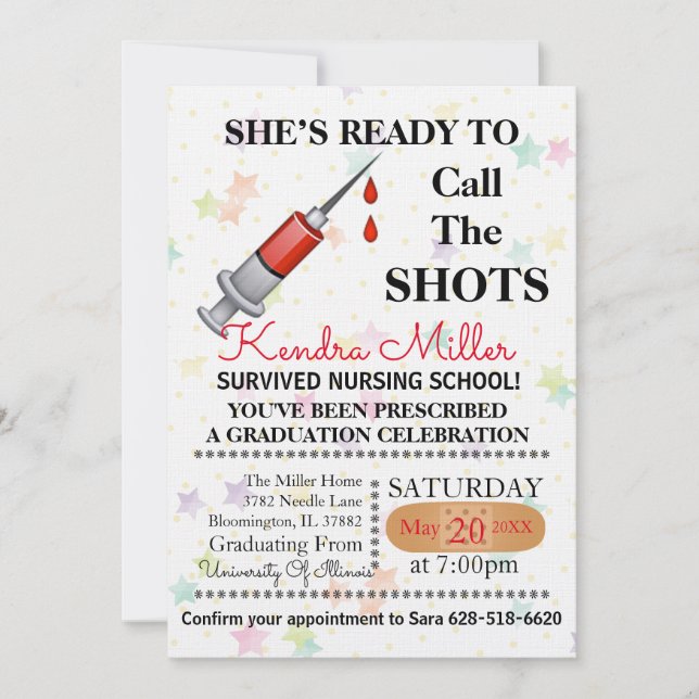 Hon är Redo att kalla Studenten för de stötar som  Inbjudningar (Framsida)