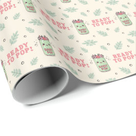 Hon är redo att pop Baby Shower Flicka Boho Kawaii Presentpapper