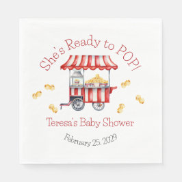 Hon är redo att POP!  Majsbarnvakt - Baby Shower Pappersservett