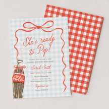 Hon är redo att poppa - Baby Shower-inbjudan