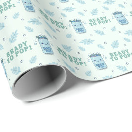 Hon är redo att poppa Baby Shower Pojke Boho Kawai Presentpapper
