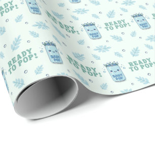 Hon är redo att poppa Baby Shower Pojke Boho Kawai Presentpapper