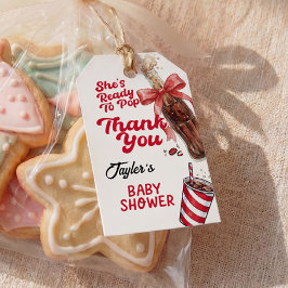 Hon är redo att poppa Baby Shower Present Tag Presentetikett