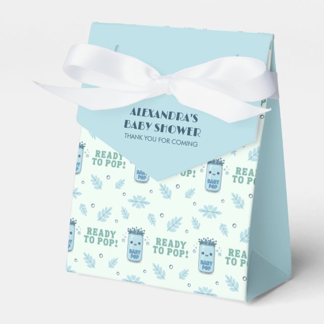 Hon är redo att poppa Blå Boho Kawaii Läsk Presentaskar (Framsidan Sidan)