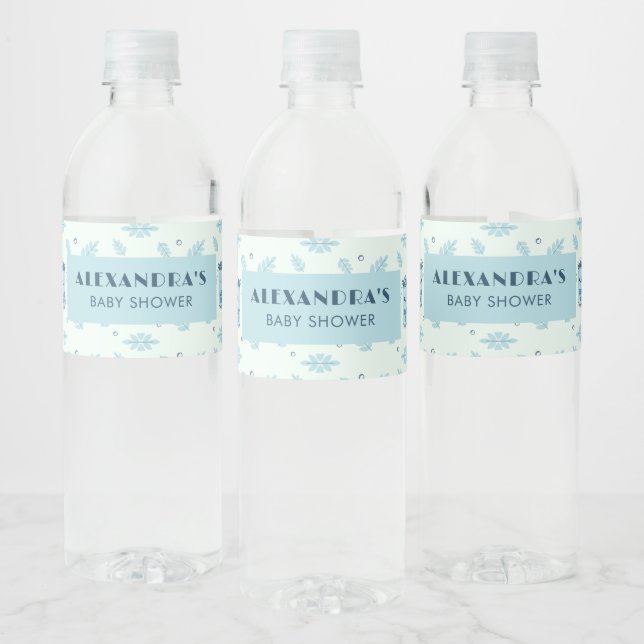 Hon är redo att poppa Blå Boho Kawaii Läsk Vattenflaskor Etikett (Flaskor)