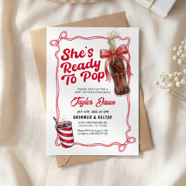 Hon är redo att poppa Inbjudan Baby Shower