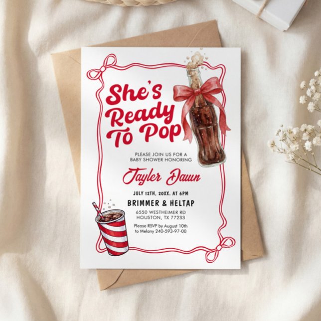 Hon är redo att poppa Inbjudan Baby Shower (Skapare uppladdad)