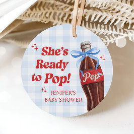 Hon är redo att poppa läsk baby shower gåvor etiketter