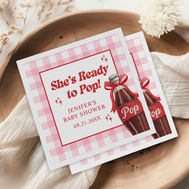 Hon är redo att poppa läsk baby shower pappersservett (Skapare uppladdad)