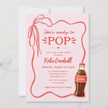 Hon är redo att poppa Retro läsk tjej Baby Shower