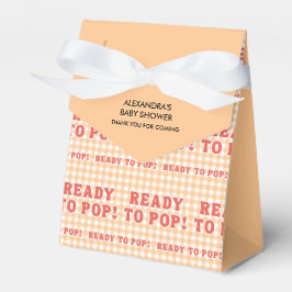 Hon är redo att poppa Retro orange gingham tack Presentaskar
