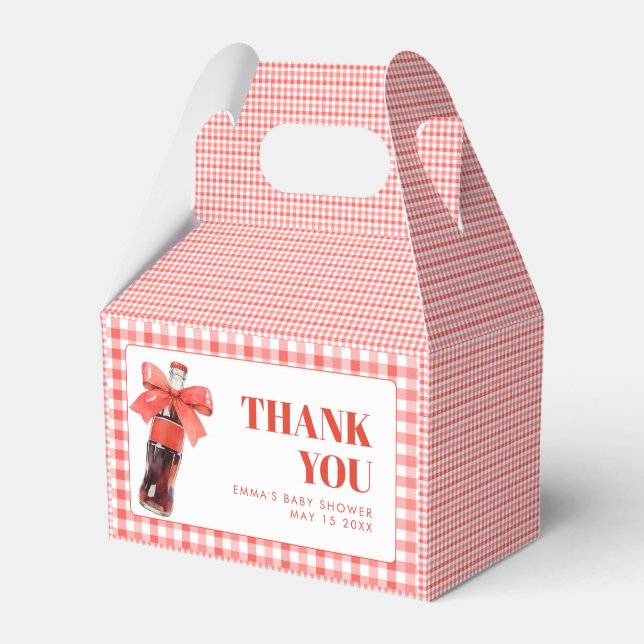 Hon är redo att poppa Röd läsk Baby Baby Shower Presentaskar (Framsidan Sidan)