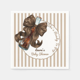 Hon är redo att poppa Sodabåge Baby Shower Pappersservett