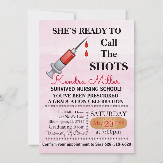 Hon är Redo att ringa de stötar som syskade Studen Inbjudningar (Framsida)