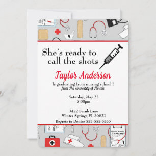 Hon är Redo att ringa till sjuksköterskeskolan. Inbjudningar