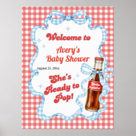 Hon är redo för Pop Soda Baby Shower Pojke Poster