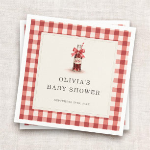 Hon är redo för Pop Soda Gingham Baby Shower-fest Pappersservett