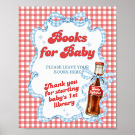 Hon är redo Pop Läsk Bebis Baby Shower Böcker Poster