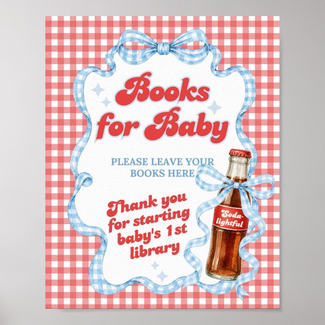Hon är redo Pop Läsk Bebis Baby Shower Böcker  Poster (Framsidan)