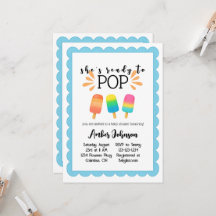 Hon är Redo till inbjudan till popup Baby Shower.