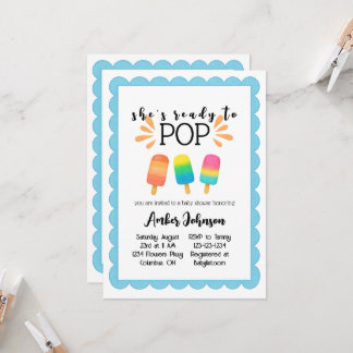 Hon är Redo till inbjudan till popup Baby Shower.