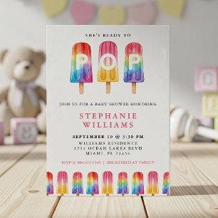 Hon är Redo till PIP Popsicle, sommarbabyskuva Inbjudningar