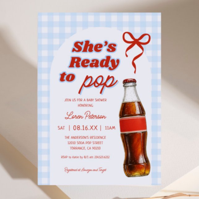 Hon är Redo till Pop Boy Soda Baby Shower Inbjudningar (Skapare uppladdad)