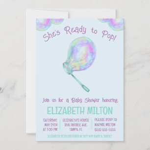 Hon är Redo till Pop! Bubble Baby Shower Inbjudningar