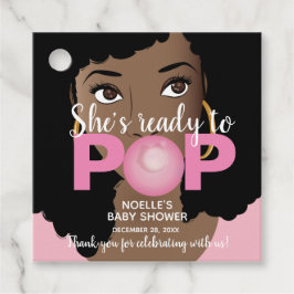 Hon är Redo till Pop, Bubblegum Baby Shower, Rosa Gåvor Etiketter