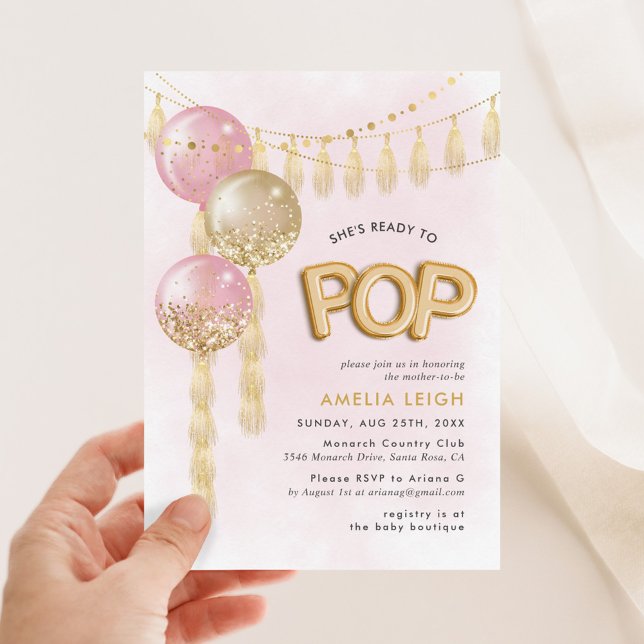 Hon är Redo till Pop Confetti Tassel Bubons Inbjudningar (Skapare uppladdad)