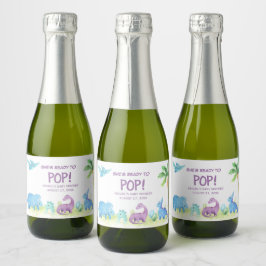 Hon är Redo till Pop Dinosaur Sparkling Vin-etiket
