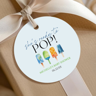 Hon är Redo till Pop! Popsicle Baby Shower Gåvor Etiketter