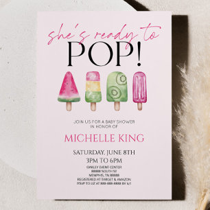 Hon är Redo till Pop! Popsicle Baby Shower Inbjudningar