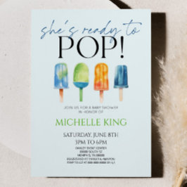 Hon är Redo till Pop! Popsicle Baby Shower Inbjudningar