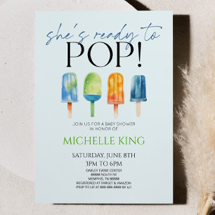 Hon är Redo till Pop! Popsicle Baby Shower Inbjudningar