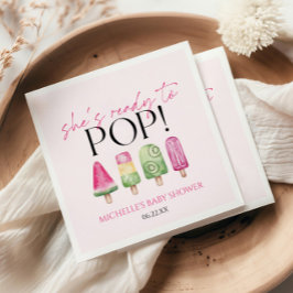 Hon är Redo till Pop! Popsicle Baby Shower Pappersservett