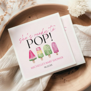 Hon är Redo till Pop! Popsicle Baby Shower Pappersservett