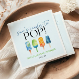 Hon är Redo till Pop! Popsicle Baby Shower Pappersservett