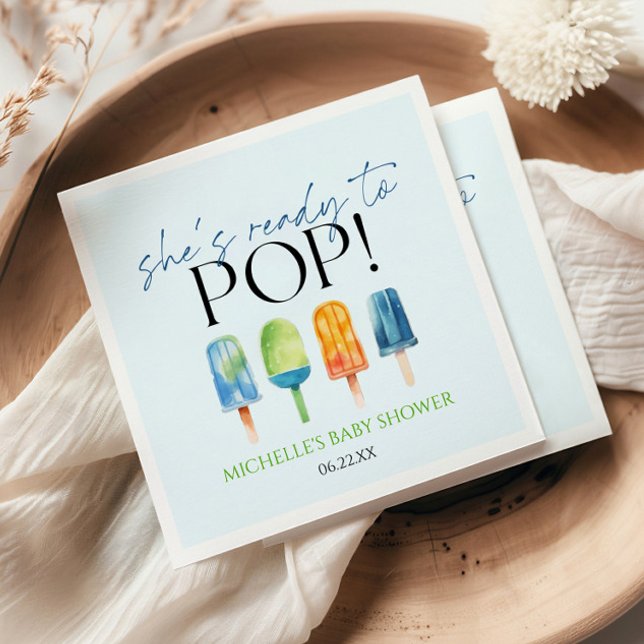 Hon är Redo till Pop! Popsicle Baby Shower Pappersservett (Skapare uppladdad)