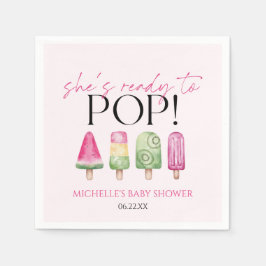 Hon är Redo till Pop! Popsicle Baby Shower Pappersservett