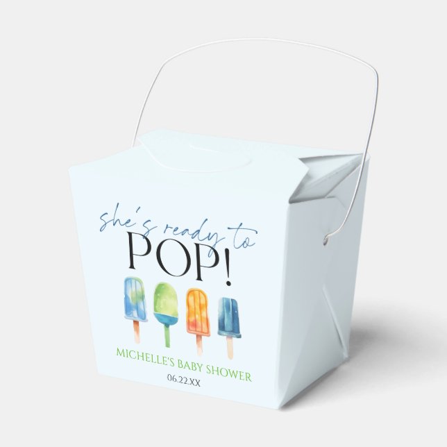 Hon är Redo till Pop! Popsicle Baby Shower Presentaskar (Framsidan Sidan)