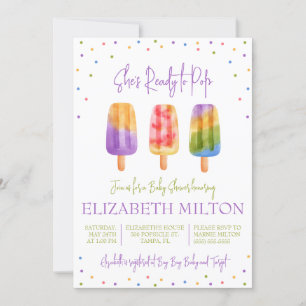 Hon är Redo till Pop! Popsicle ThGoded Baby Shower Inbjudningar