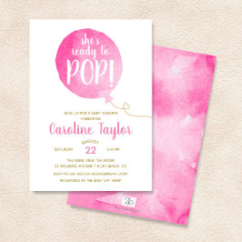 Hon är Redo till Pop Rosa & Guld Flicka Shower Inbjudningar