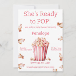 Hon är Redo till pop Rosa Inbjudningar